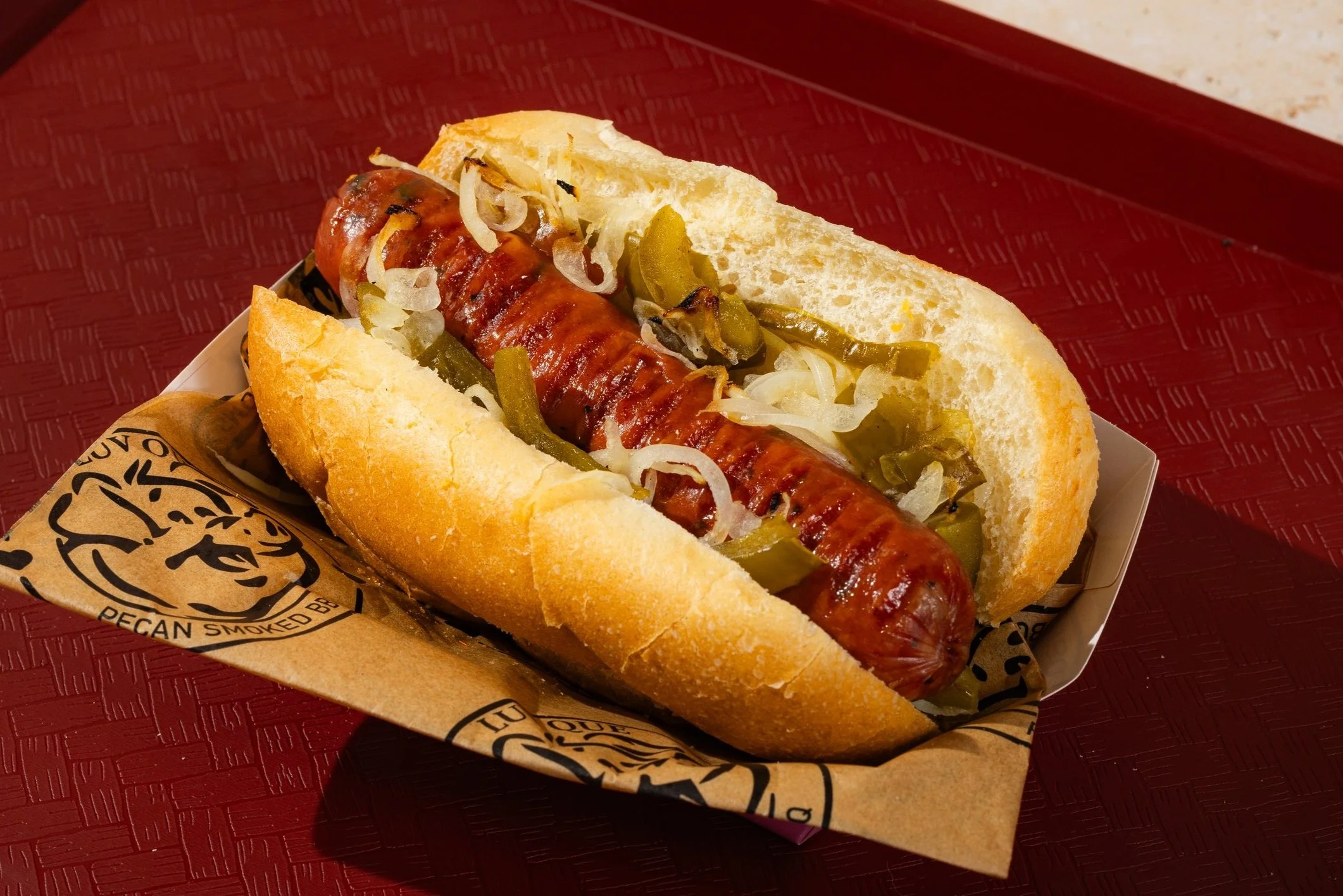 Jalapeño Cheddar Sausage on a bun